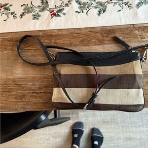 Burberry Black and Brown Checkered Crossbody Bag